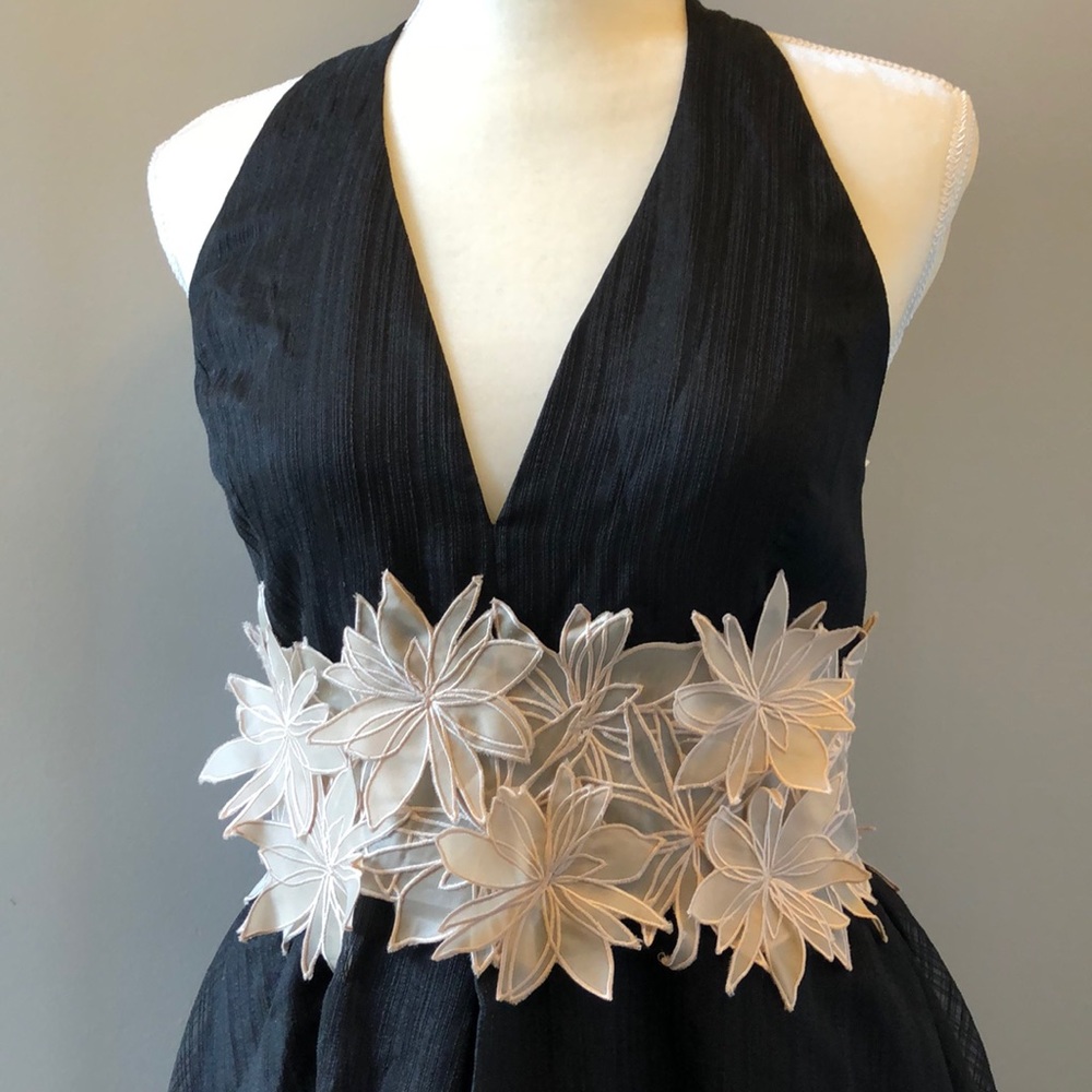 halston heritage black halter v-neck - Picture 6 of 8